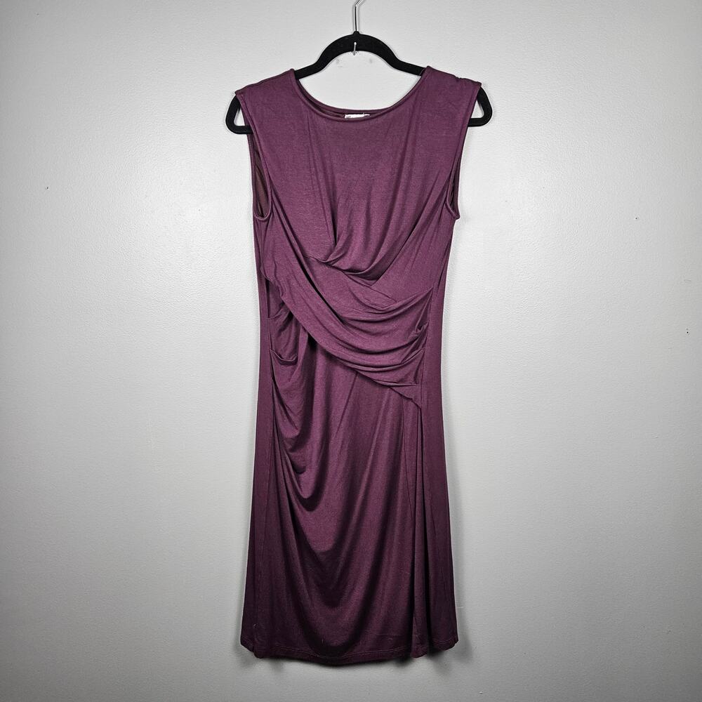 Kut from the Kloth Womens 8 Mollee‎ Sleeveless Draped Knit Lined Dress Plum